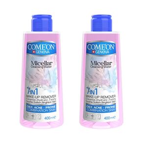 آب پاک کننده آرایش صورت کامان مدل combination حجم 400 میلی لیتر مجموعه 2 عددی